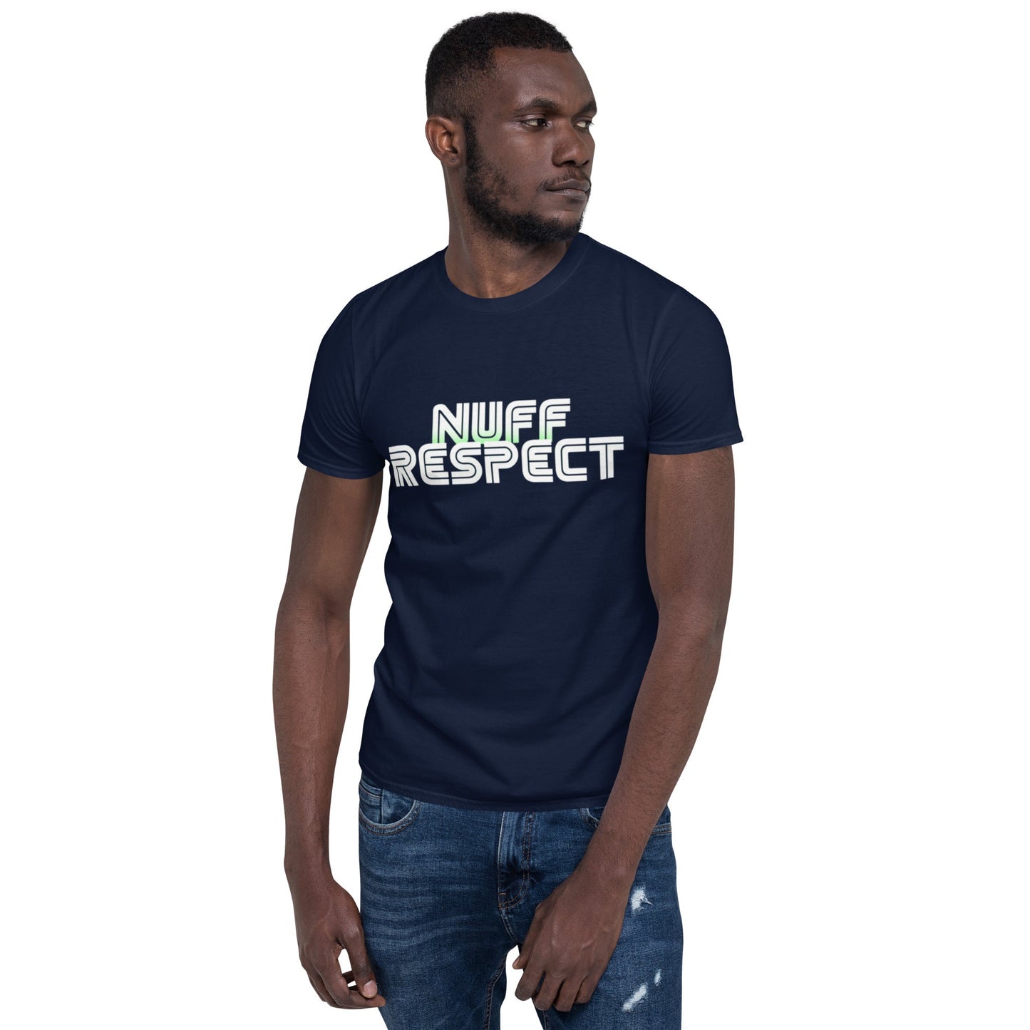 Nuff Respect T-Shirt Navy - str8 off the streets of Muthaphukkin Radford - Hip-Hop Biker Gear - exclusive designs by SoloMCs.com