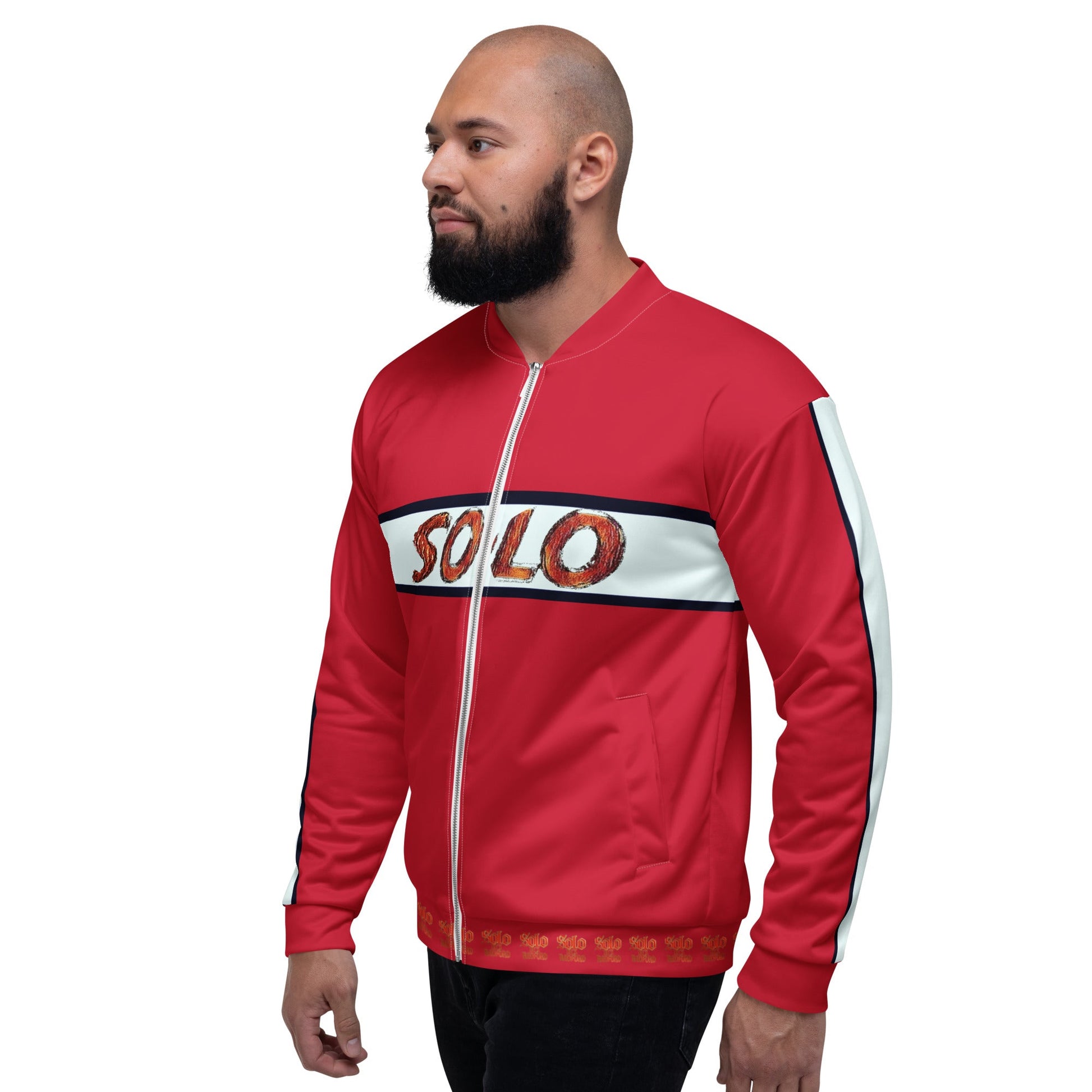 Retro Red Racing Jacket - str8 off the streets of Muthaphukkin Radford - Hip-Hop Biker Gear - exclusive designs by SoloMCs.com