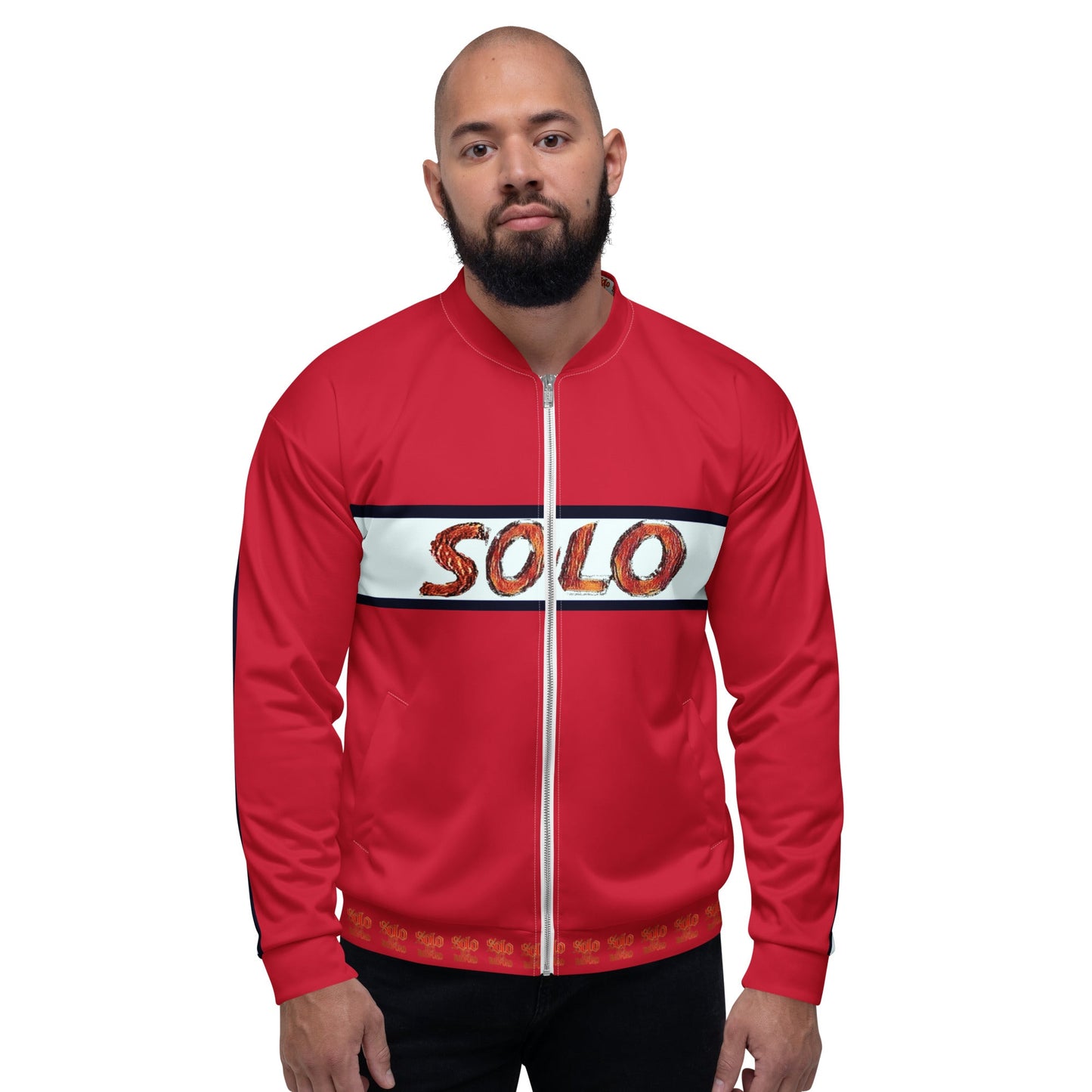 Retro Red Racing Jacket Red - str8 off the streets of Muthaphukkin Radford - Hip-Hop Biker Gear - exclusive designs by SoloMCs.com
