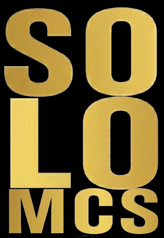 SM006 - Motorbike stickers SoloMCs Gold on Black - str8 off the streets of Muthaphukkin Radford - Hip-Hop Biker Gear - exclusive designs by SoloMCs.com