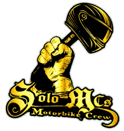 SM006 - Motorbike stickers Solo MCs Logo - Gold - str8 off the streets of Muthaphukkin Radford - Hip-Hop Biker Gear - exclusive designs by SoloMCs.com