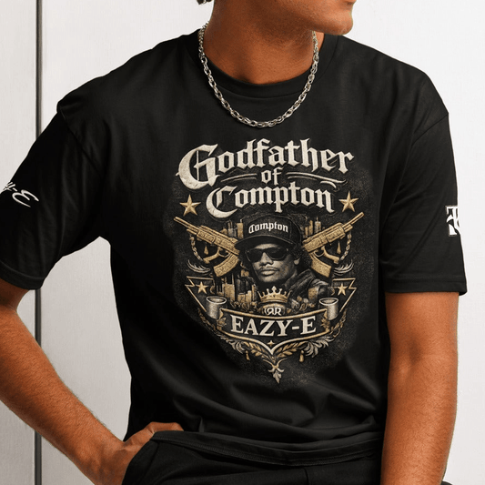 SM304 - Godfather of Compton T-Shirt - str8 off the streets of Muthaphukkin Radford - Hip-Hop Biker Gear - exclusive designs by SoloMCs.com