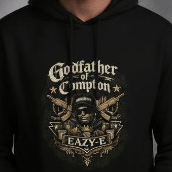 SM017 - Godfather of Compton Hoodie - str8 off the streets of Muthaphukkin Radford - Hip-Hop Biker Gear - exclusive designs by SoloMCs.com