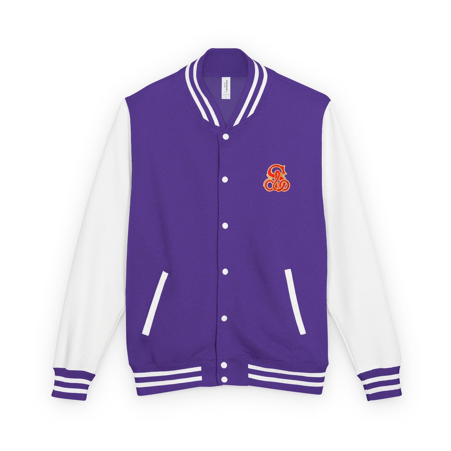 Solo MCs Varsity Jacket Unisex S Purple Arctic White - str8 off the streets of Muthaphukkin Radford - Hip-Hop Biker Gear - exclusive designs by SoloMCs.com