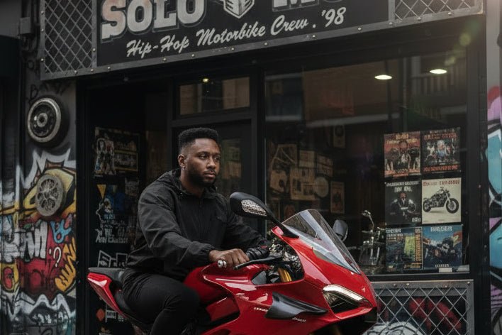 Collab Studio - Solo MCs \ Champion Blackout Jacket - str8 off the streets of Muthaphukkin Radford - Hip-Hop Biker Gear - exclusive designs by SoloMCs.com