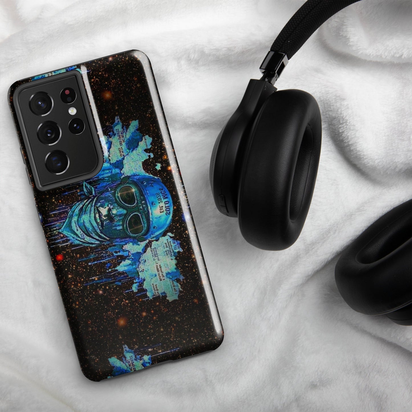 Spaced Out Tough Case for Samsung® Samsung Galaxy S21 Ultra - str8 off the streets of Muthaphukkin Radford - Hip-Hop Biker Gear - exclusive designs by SoloMCs.com