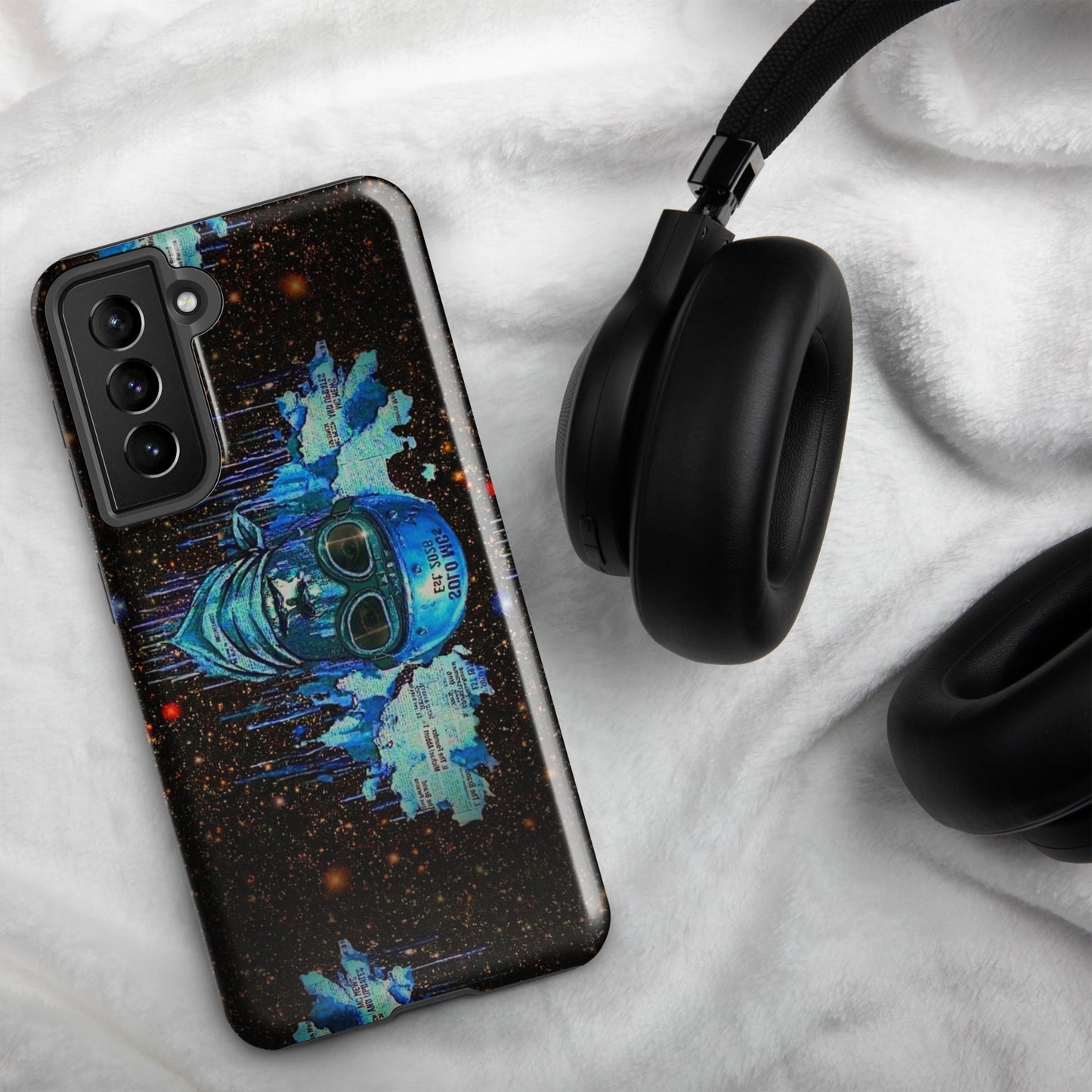 Spaced Out Tough Case for Samsung® Samsung Galaxy S21 FE - str8 off the streets of Muthaphukkin Radford - Hip-Hop Biker Gear - exclusive designs by SoloMCs.com