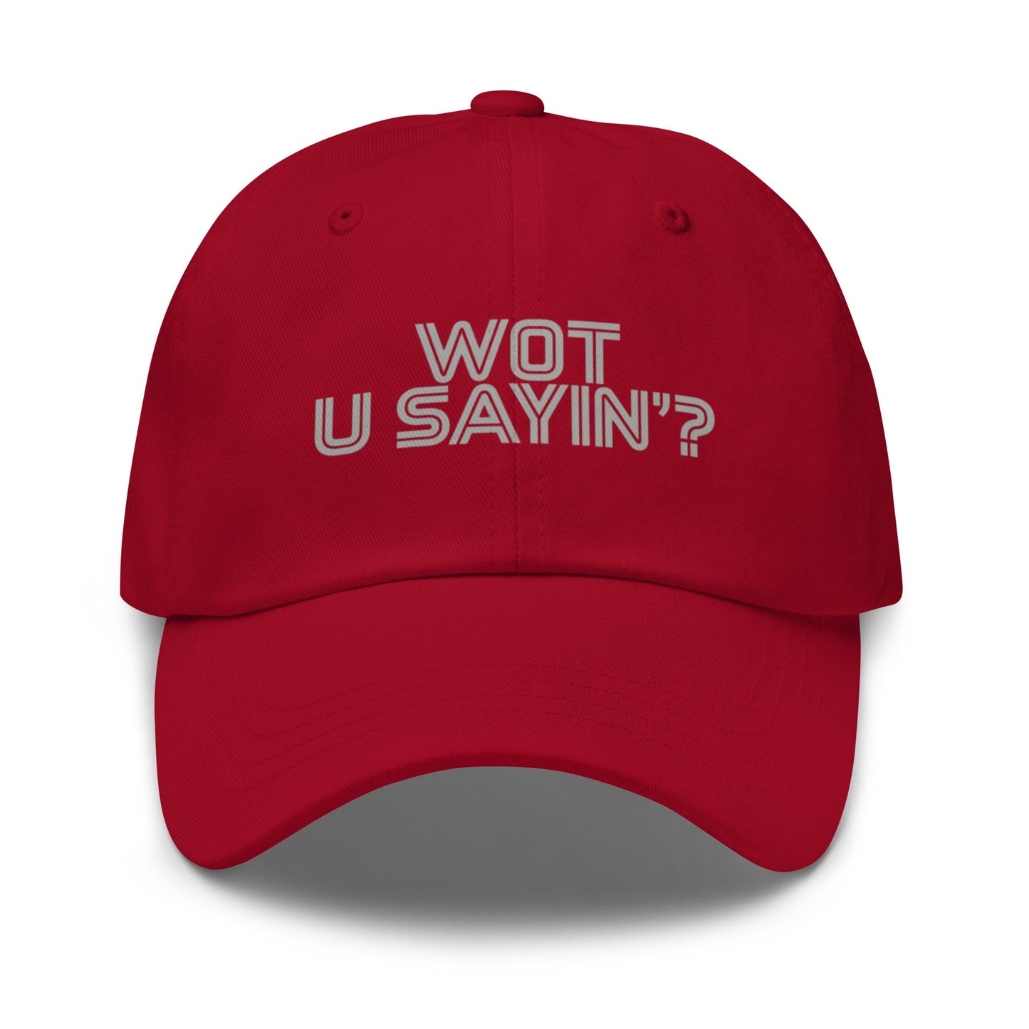 Wot you sayin'? Baseball Cap Cranberry - str8 off the streets of Muthaphukkin Radford - Hip-Hop Biker Gear - exclusive designs by SoloMCs.com